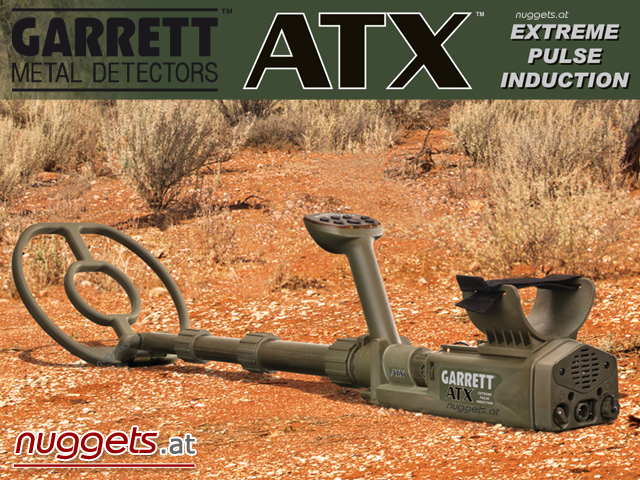 Garrett ATX AT-X Gold Metal Detector Pulsinduktion www.nuggets.at Metalldetektor Online Shop Detektor Detectors