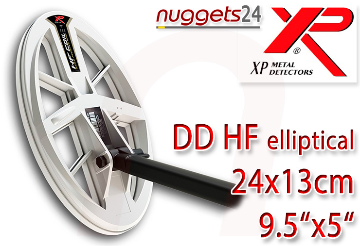 XP DEUS HF High Frequency DD coil Spule 24x13 9.5x5 nuggets24com
